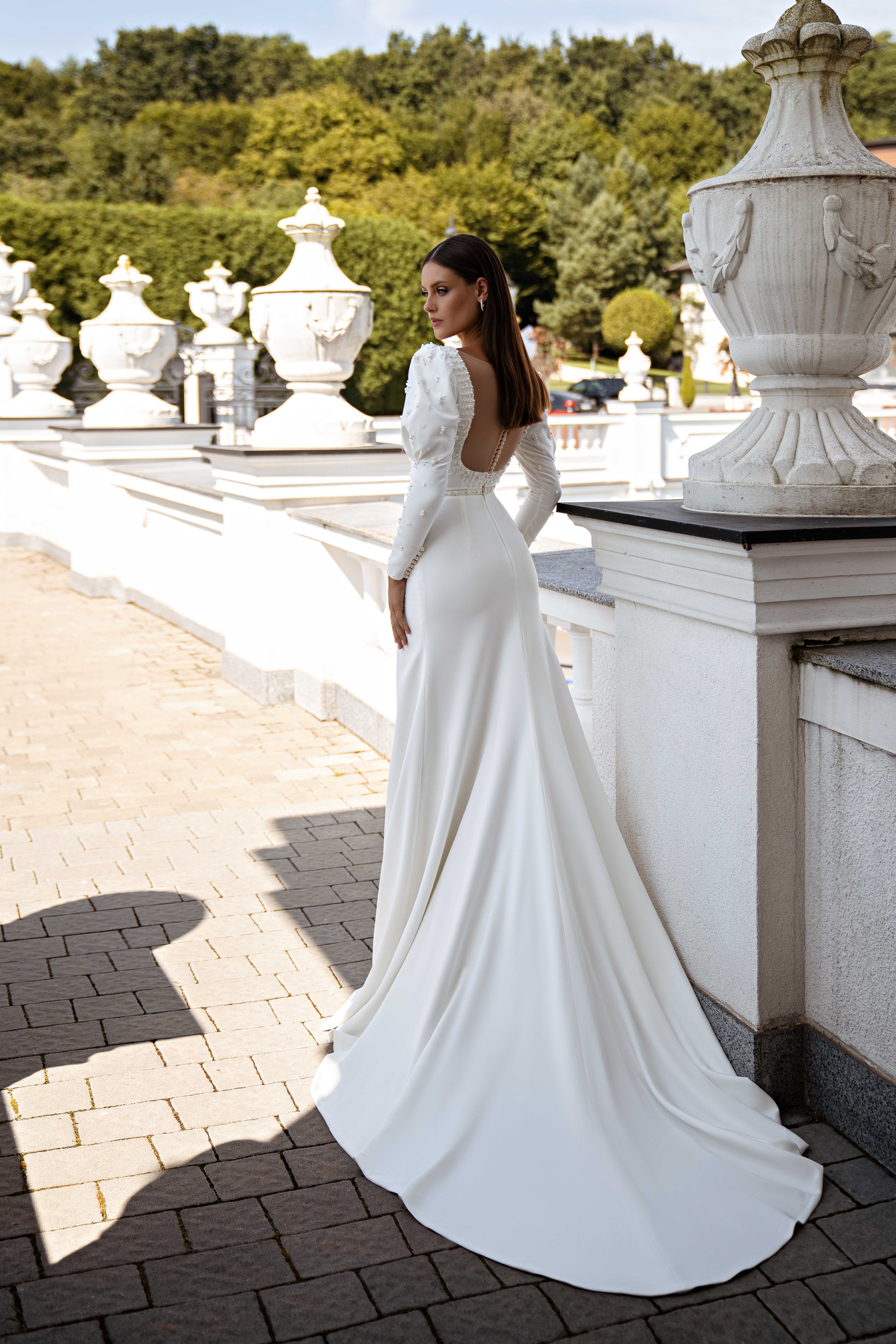 Stylish wedding dress in a modern minimalist style-1